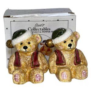 Scotts’s Collectibles Honey Teddy Bear Salt & Pepper Shakers Holiday Christmas